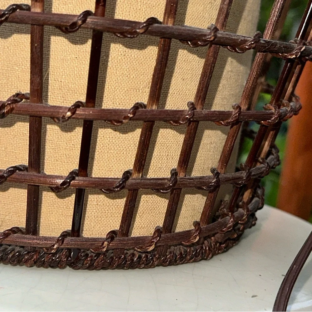 Unique Rustic vintage  wicker/rattan Lantern